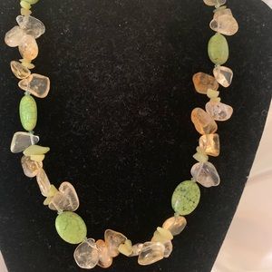 Golden green necklace